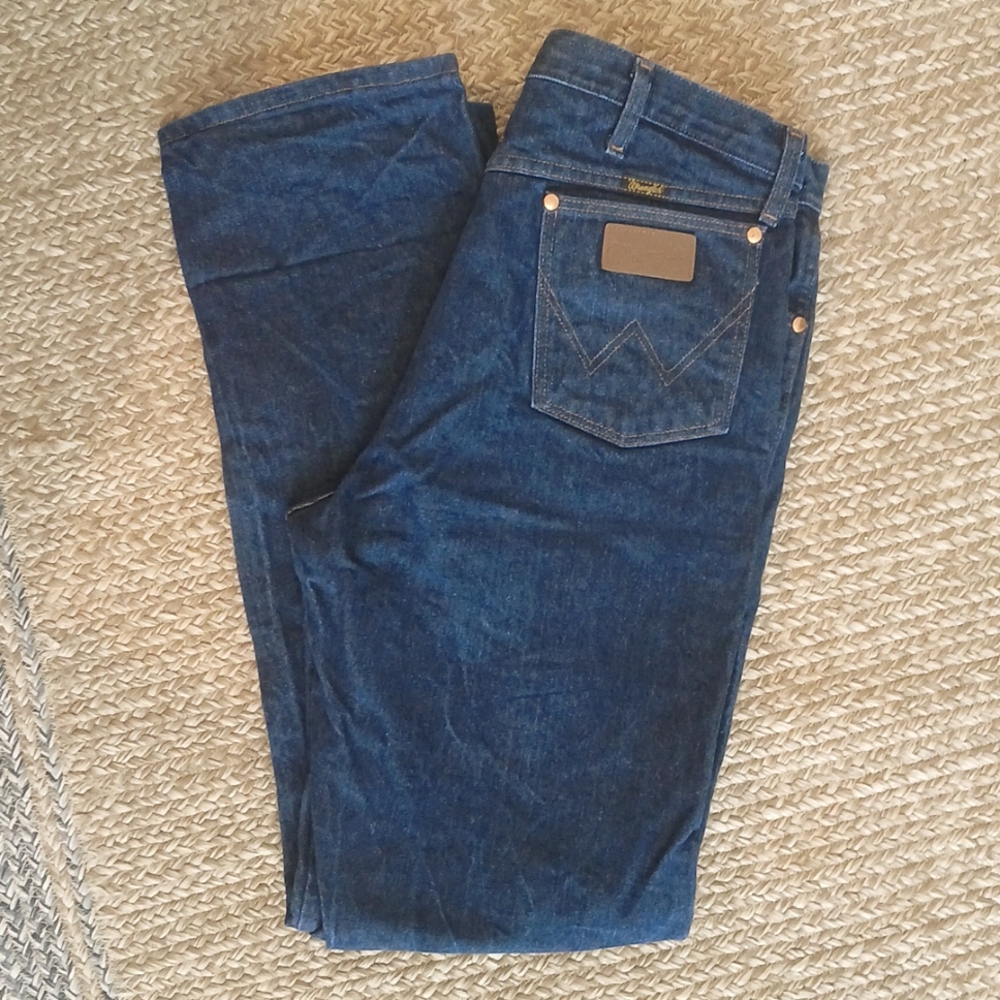 Wrangler Men's Straight Jeans - Dark Blue Denim